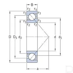 Lage Kosten Hoekcontactlager 1-rijig 30x72x19mm SKF
