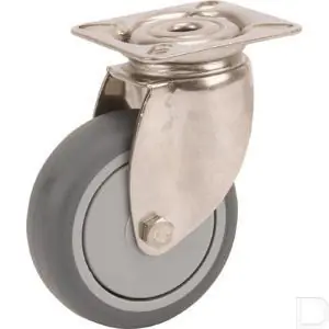 Zwenkwiel Ø 75mm rubberband +plaat 75kg Weekendaanbieding