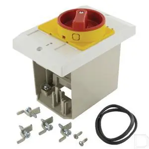 Op = Op Kunststof kast inbouw voor PKZM0 IP65 draaiknop rood/geel