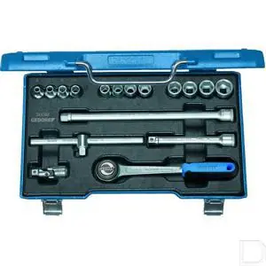 Dopsleutelset 3/8" 6-kant 17-delig Handgemaakt