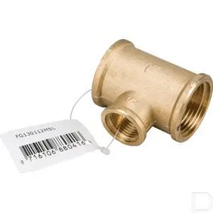 Merkproduct T-stuk 1.1/2" 3x female nr. 130 messing