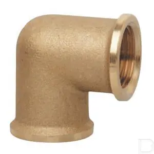 Knie 90° 1/2x1" 2x female nr. 90 messing Fabrieksprijs