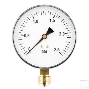 Manometer Ø 100mm 0-2.5bar 1/2" onderaansluiting Staal Gratis Verzending