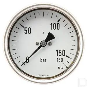 Manometer Ø 100mm 0-160bar 1/2" achteraansluiting glycerine RVS Geld-Terug-Garantie