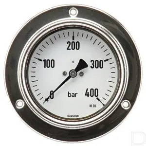 Manometer Ø 100mm 0-60bar 1/2" inbouw RVS Professioneel