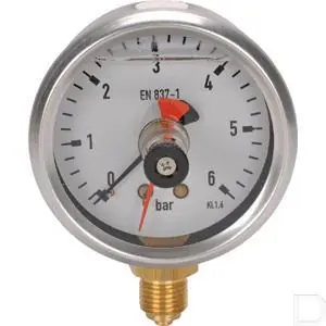 Flitsaanbieding Manometer Ø 63mm 0-6bar RVS behuizing-sleepwijzer