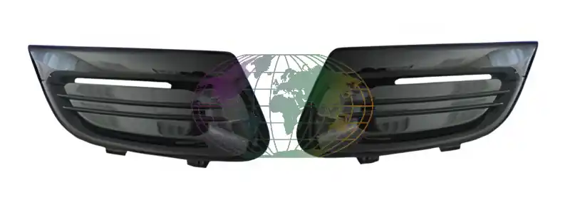 Zijgrilleset in voorbumper zwart hoogglans r+l. Renault Twingo 12/11-07/14 Voordeelprijs