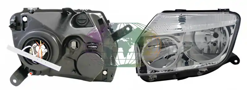 Wereldwijde Verzending Unit tyc "e" h7+h1 kabel verstelbaar chroom (links) Dacia Duster 05/10-10/13