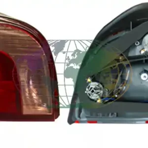 Achterlicht kompleet rood/wit (geen verso) kioto type (links) Toyota Yaris 04/99-02/03 Handgemaakt