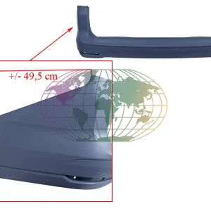 Exclusief Achterbumper primer (lang chassis) Volkswagen Caddy 10/20-